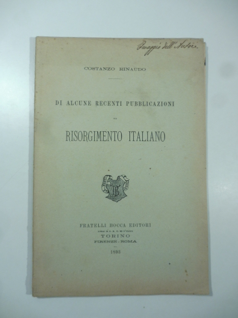 Di alcune recenti pubblicazioni sul Risorgimento italiano
